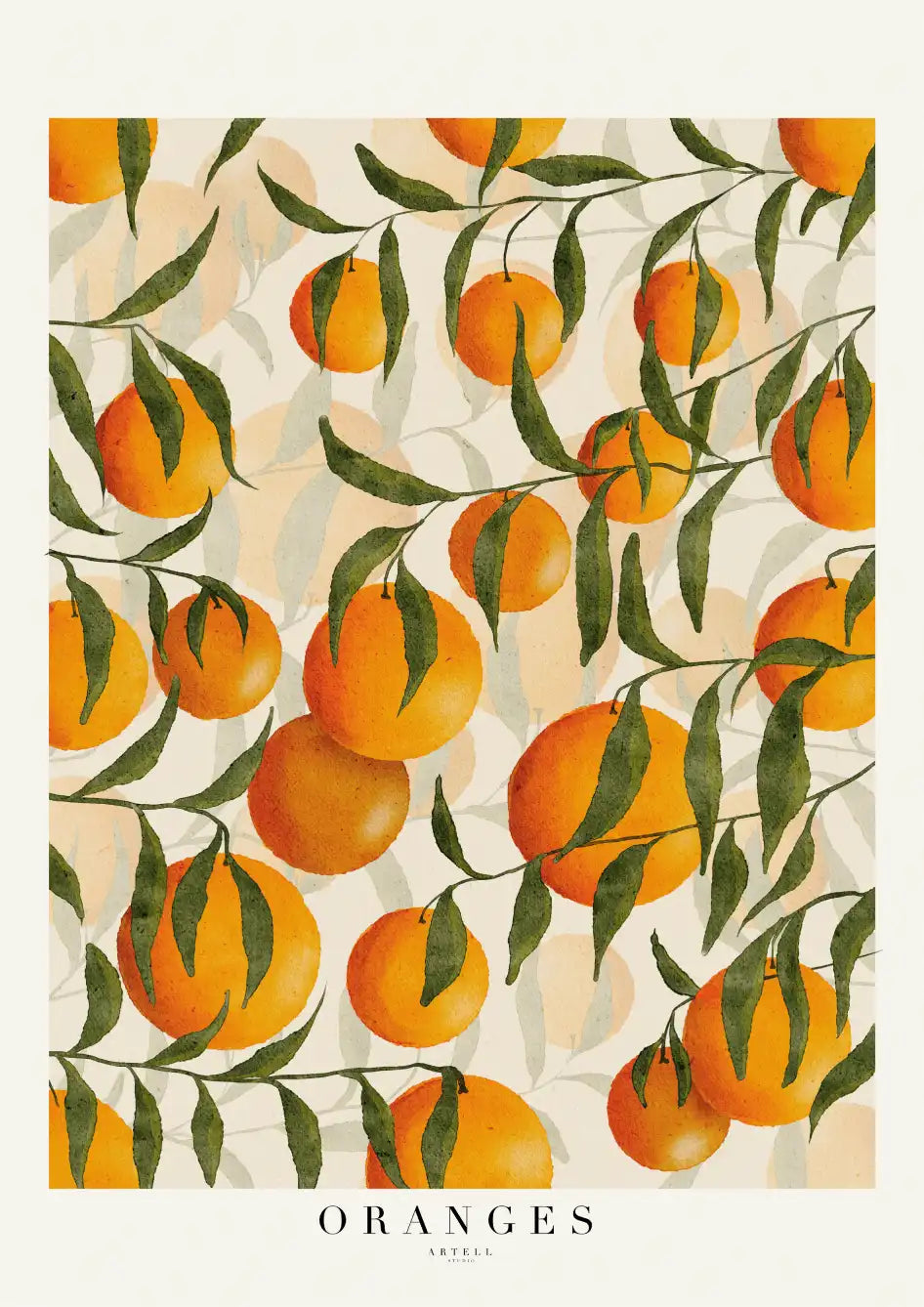 Plakat med appelsiner