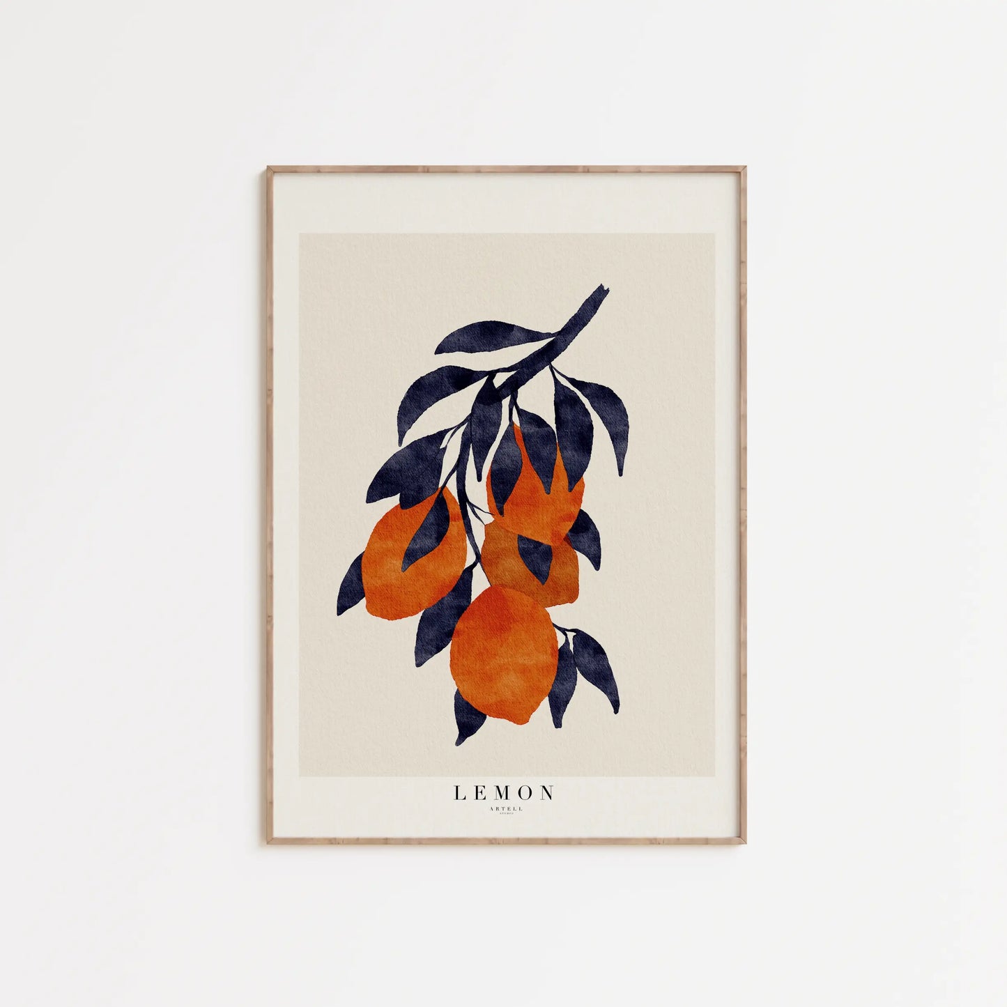 Citron plakat med ramme - mørk